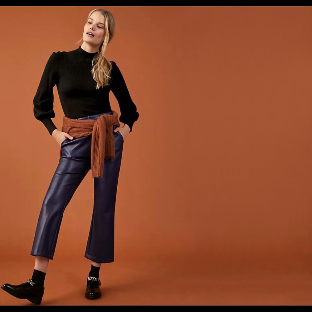Avec Les Filles | Alistair Crop Flare Faux Leather Pants | NWT